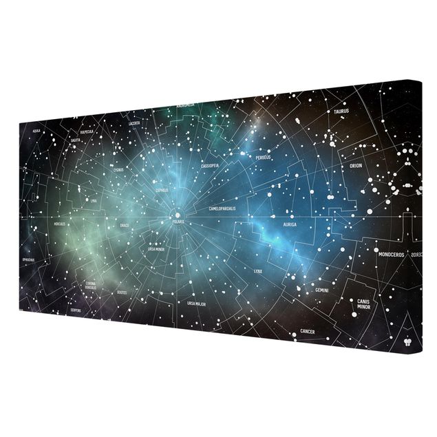 Print on canvas - Stellar Constellation Map Galactic Nebula
