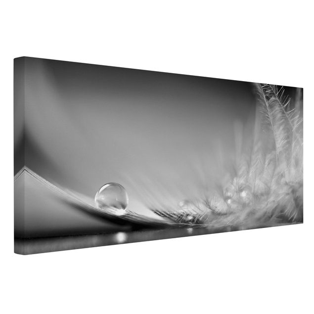 Print on canvas - Story of a Waterdrop Black White