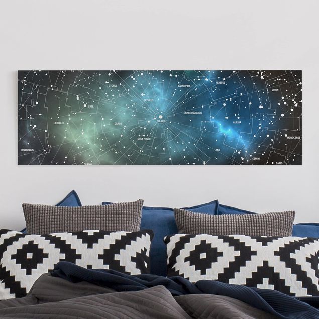 Print on canvas - Stellar Constellation Map Galactic Nebula