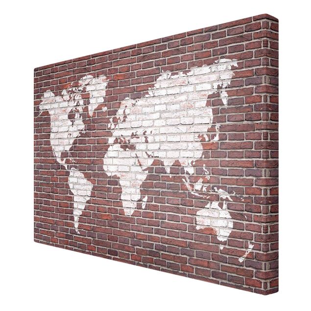 Print on canvas - Brick World Map