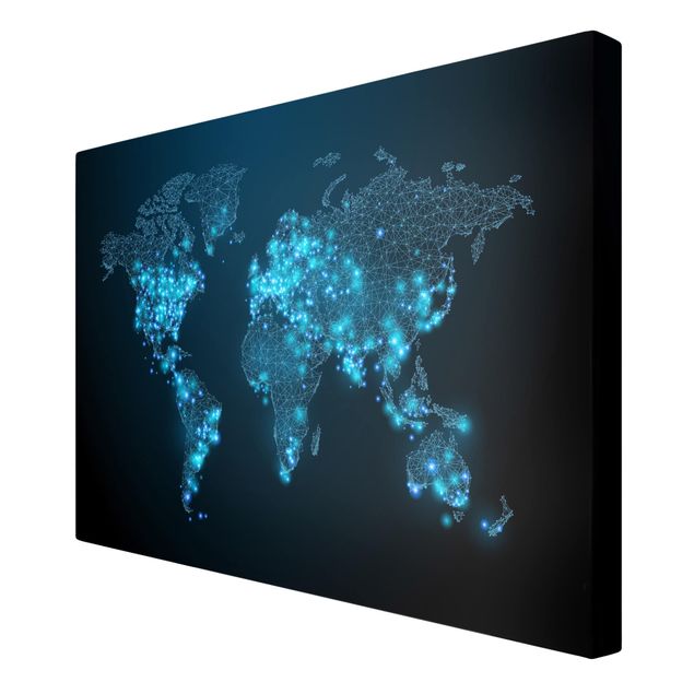 Print on canvas - Connected World World Map