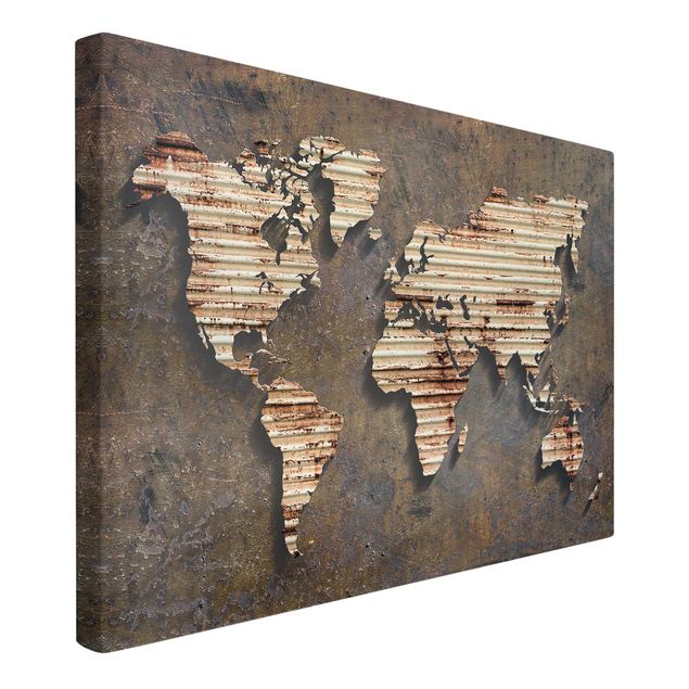 Print on canvas - Rust World Map