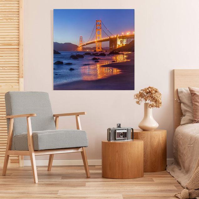 Print on canvas - Golden Gate Bridge At Dusk