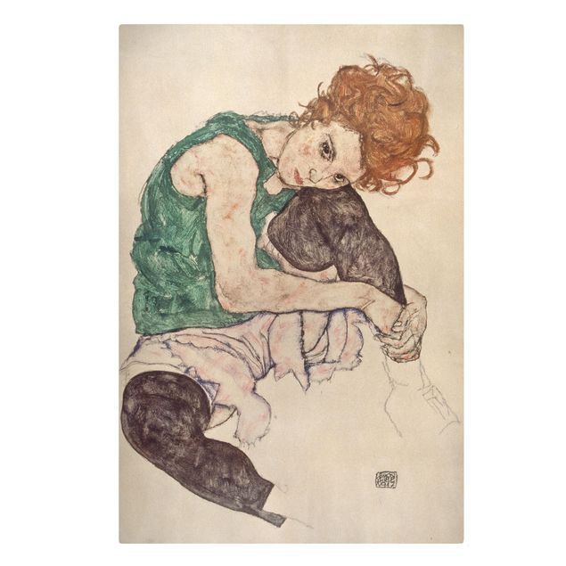 Canvas print - Egon Schiele - Sitting Woman With A Knee Up