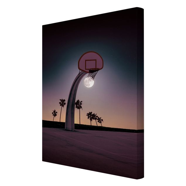 Print on canvas - Basketball With Moon
