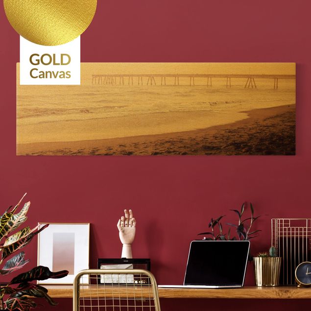 Canvas print gold - California Crescent Shaped Shore