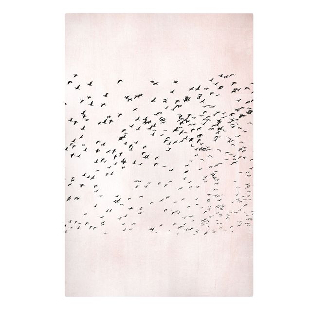 Print on canvas - Flock Of Birds In The Sunset