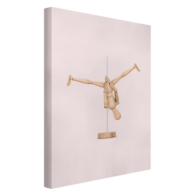 Canvas print - Pole Dance With Wooden Figure