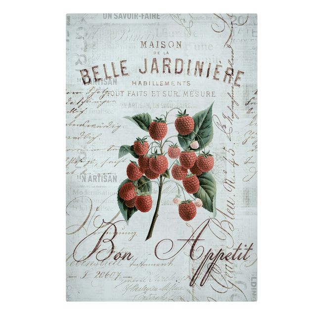Print on canvas - Shabby Chic Collage - Raspberry