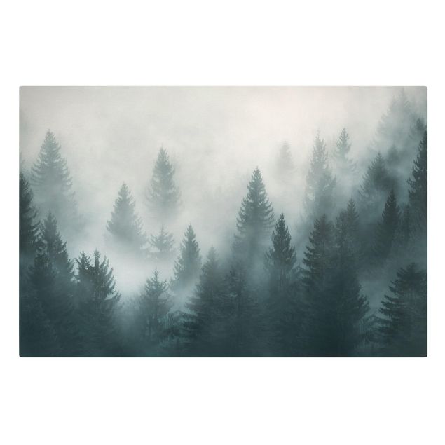 Print on canvas - Coniferous Forest In Fog