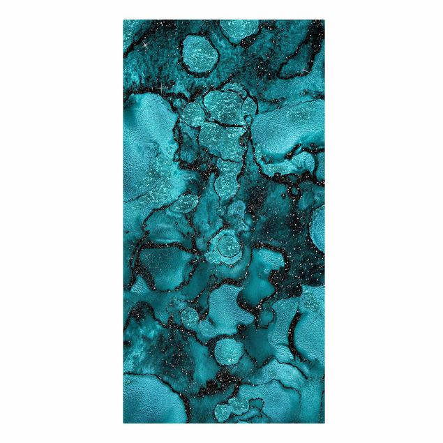 Print on canvas - Turquoise Drop With Glitter