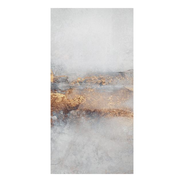 Print on canvas - Gold Grey Fog