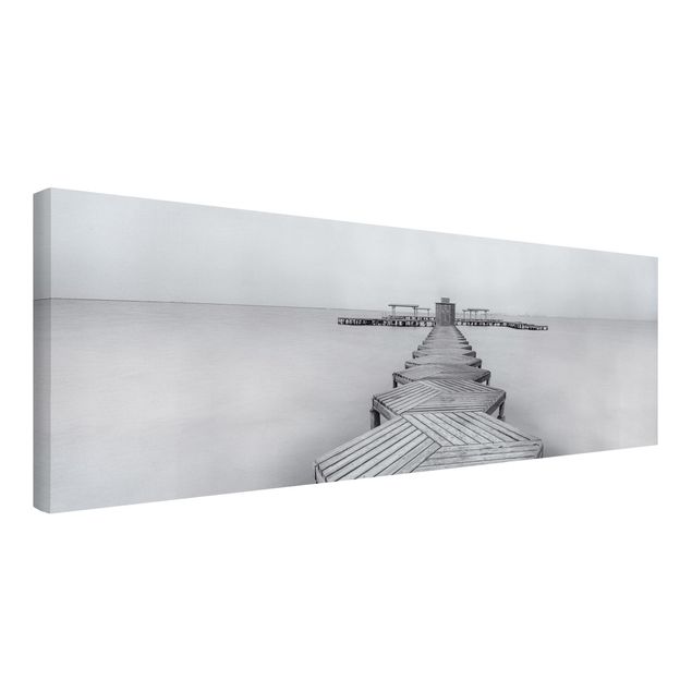 Print on canvas - Wooden Pier In Black And White