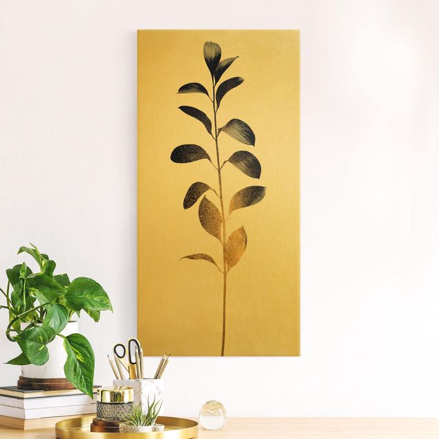Canvas print gold - Graphical Plant World - Gold And Grey