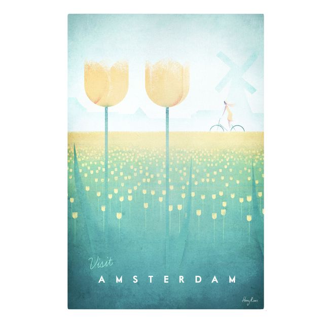Print on canvas - Travel Poster - Amsterdam