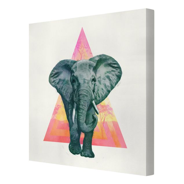 Canvas print - Illustration Elephant Front Triangle Painting