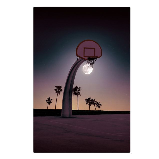 Print on canvas - Basketball With Moon