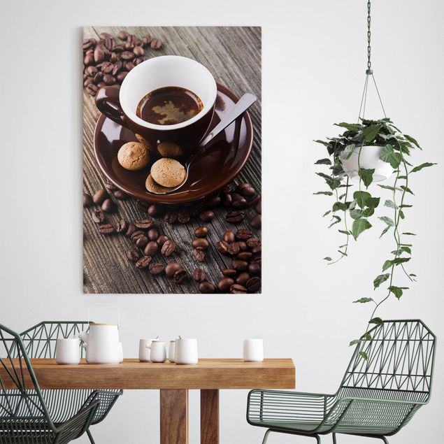 Print on canvas - Coffee Mugs With Coffee Beans