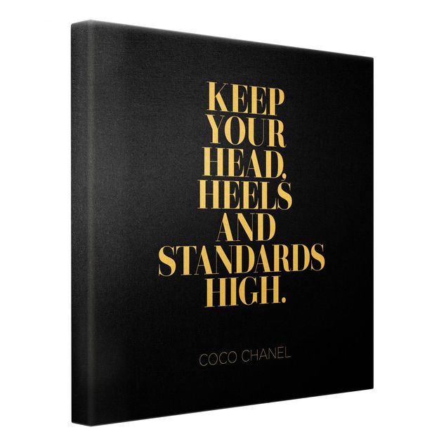 Canvas print gold - Keep your head high Black