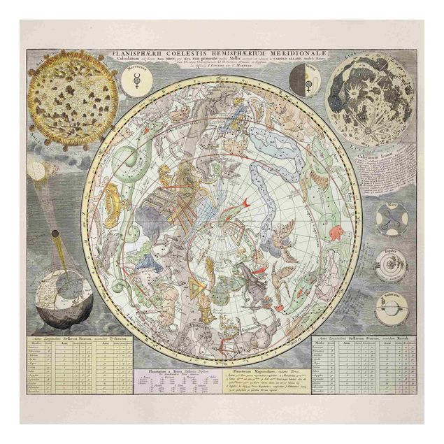 Print on canvas - Vintage Ancient Star Map