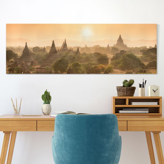 Print on canvas - Sun Setting Over Bagan