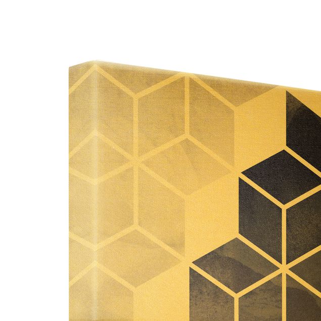 Canvas print gold - Golden Geometry - Black And White