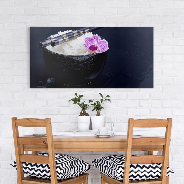 Print on canvas - Rice Bowl With Orchid