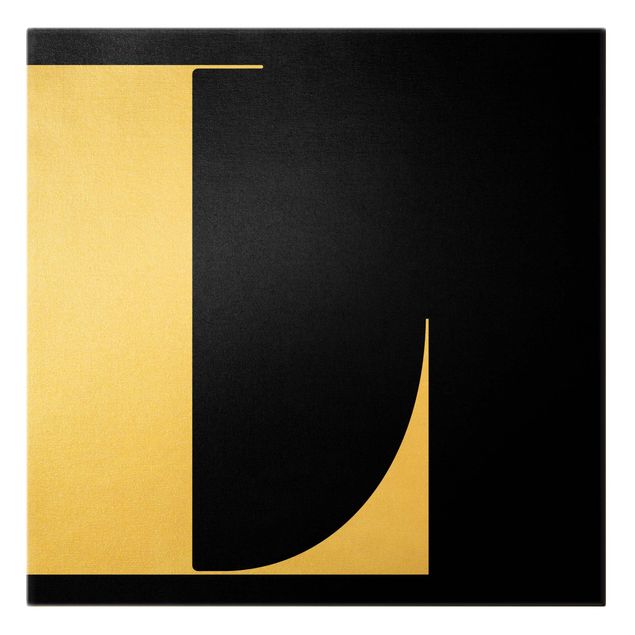 Canvas print gold - Antiqua Letter L Black