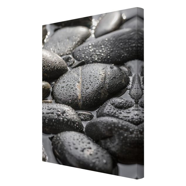 Print on canvas - Black Stones In Water