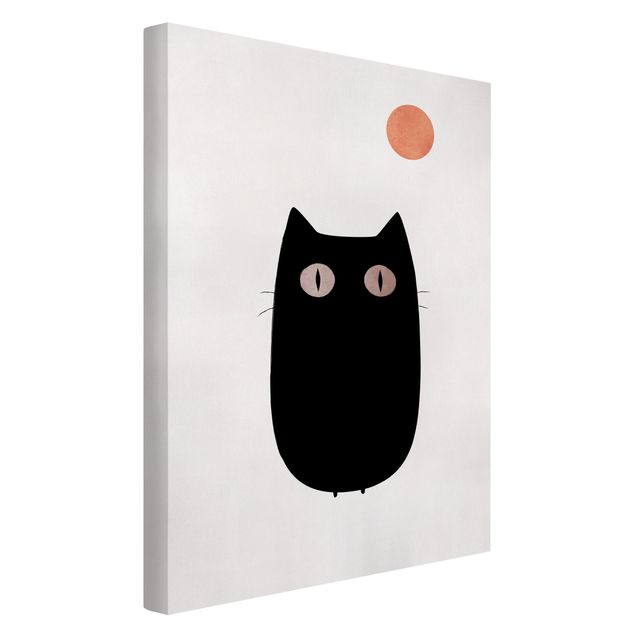 Print on canvas - Black Cat Illustration