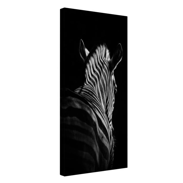 Print on canvas - Dark Zebra Silhouette