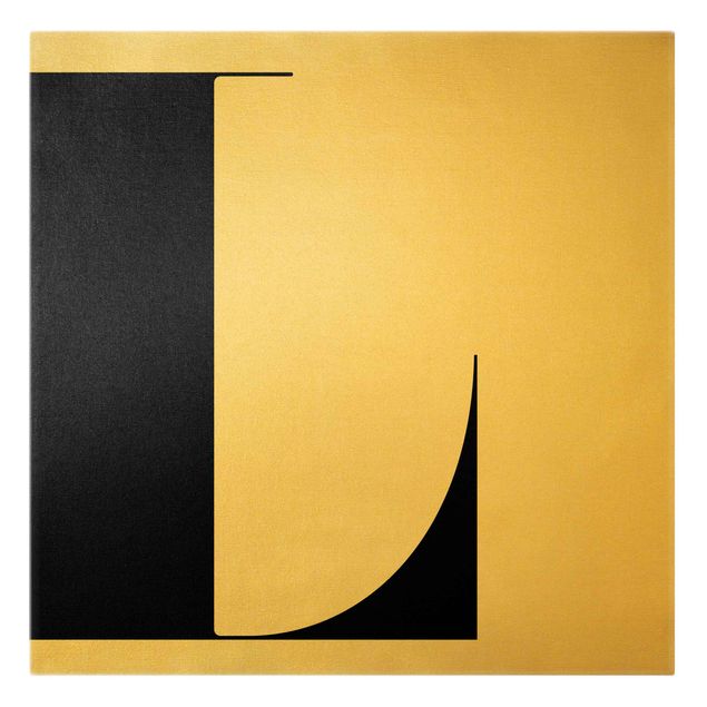 Canvas print gold - Antiqua Letter L
