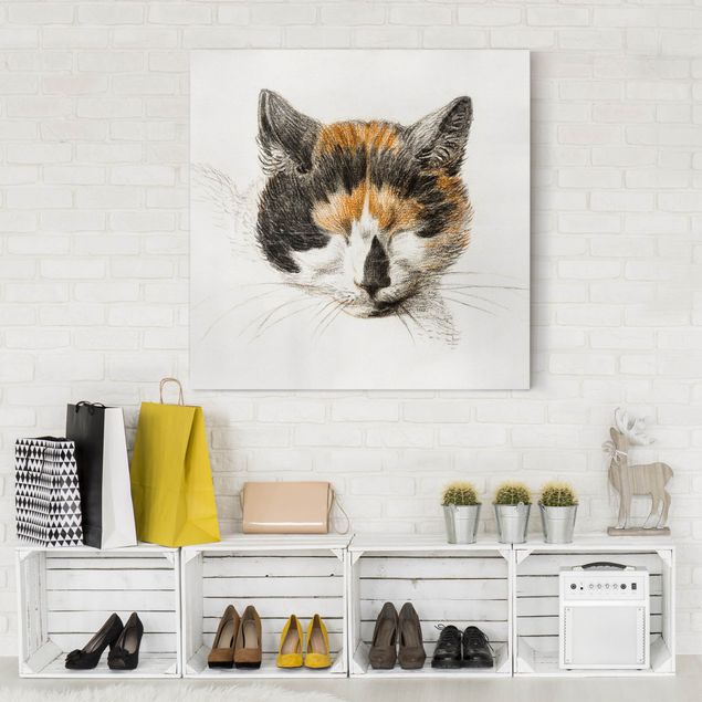 Print on canvas - Vintage Drawing Cat IV