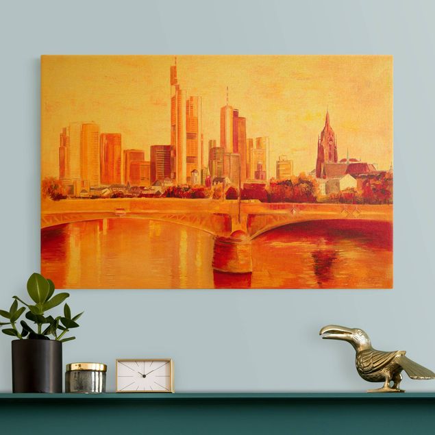 Canvas print gold - Skyline Frankfurt