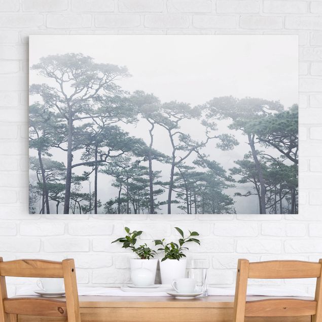Print on canvas - Treetops In Fog