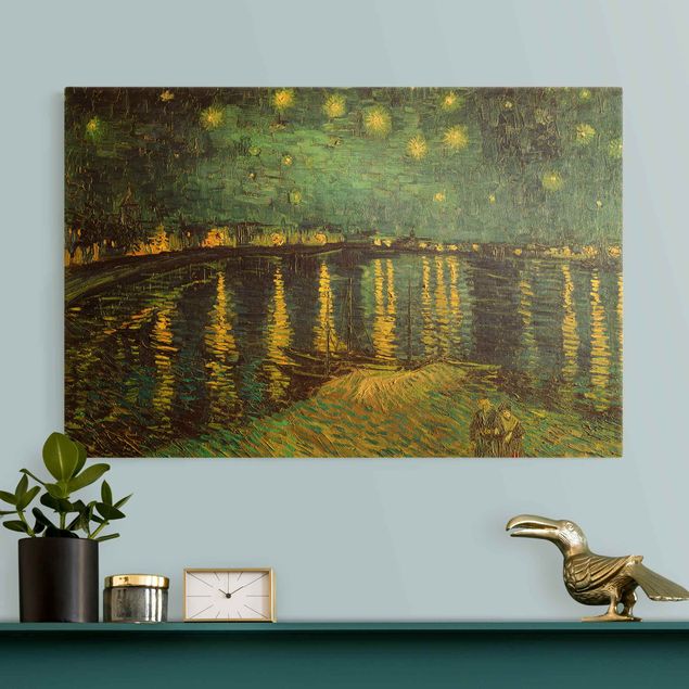 Canvas print gold - Vincent Van Gogh - Starry Night Over The Rhone