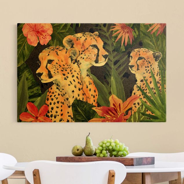 Canvas print gold - Three Cheetahs In The Jungle