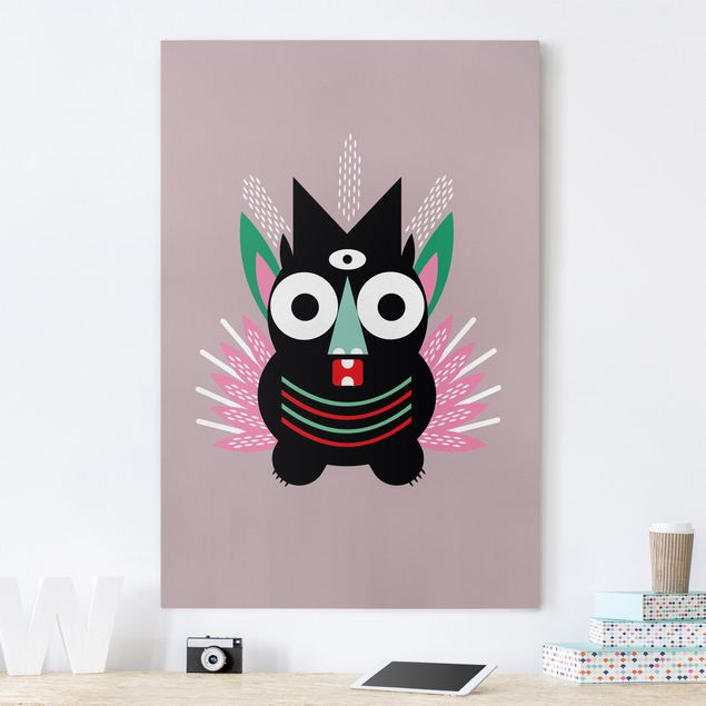 Print on canvas - Collage Ethno Monster - Claws