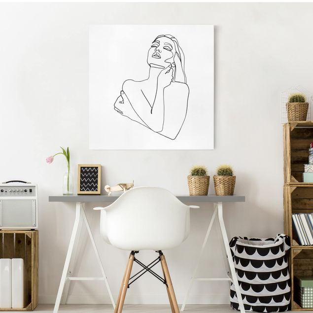 Canvas print - Line Art Woman Torso Black And White