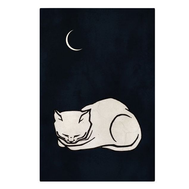 Print on canvas - Sleeping Cat Illustration