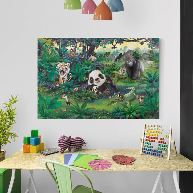 Print on canvas - Jungle With Animals