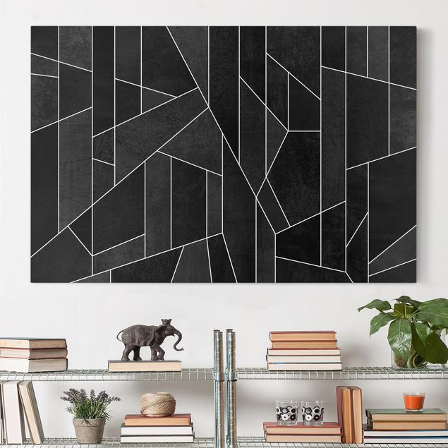 Canvas print - Black And White Geometric Watercolour