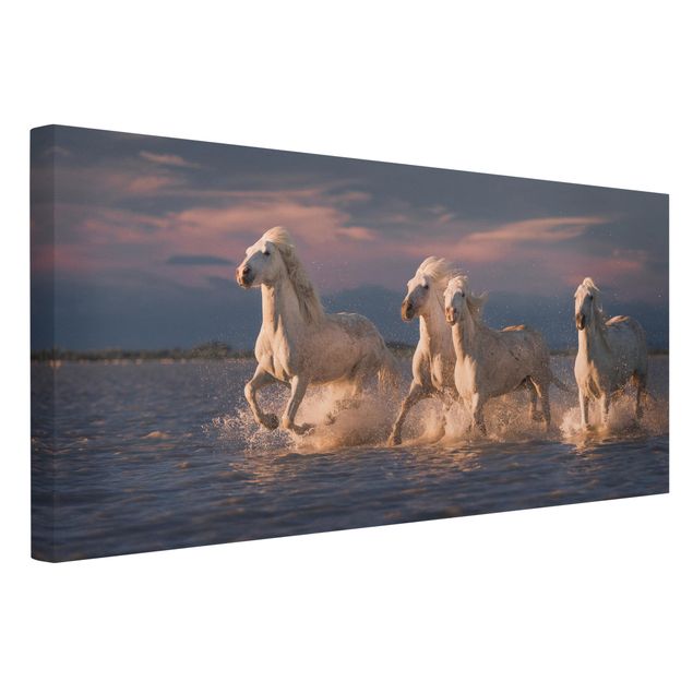 Print on canvas - Wild Horses In Kamargue