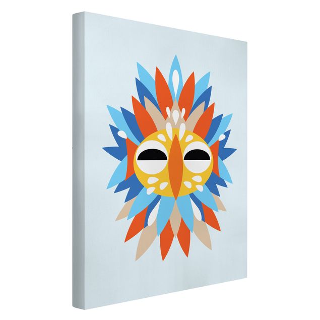 Print on canvas - Collage Ethnic Mask - Parrot