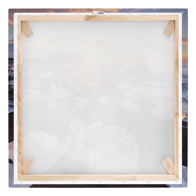 Print on canvas - Chunks Of Ice On The Beach Iceland