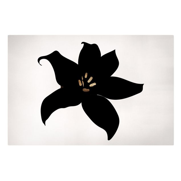 Print on canvas - Graphical Plant World - Orchid Black And Gold