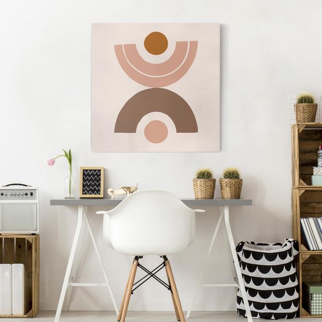Canvas print - Line Art Pastel Abstract Shapes