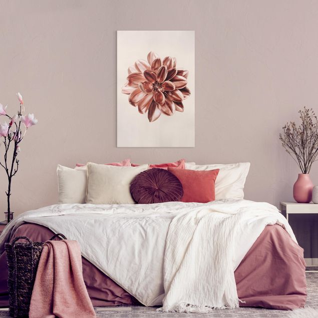 Print on canvas - Dahlia Pink Gold Metallic Pink