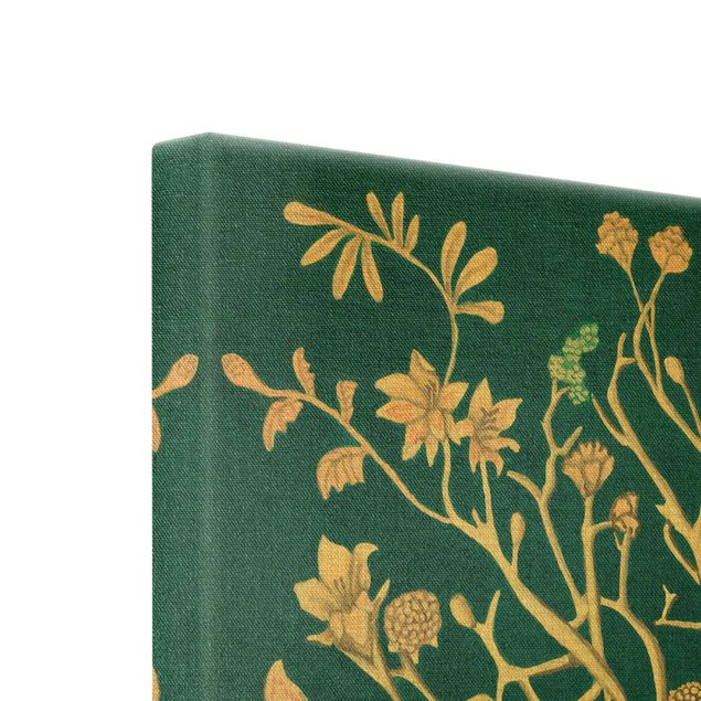 Canvas print gold - Chinoiserie Flowers At Night I
