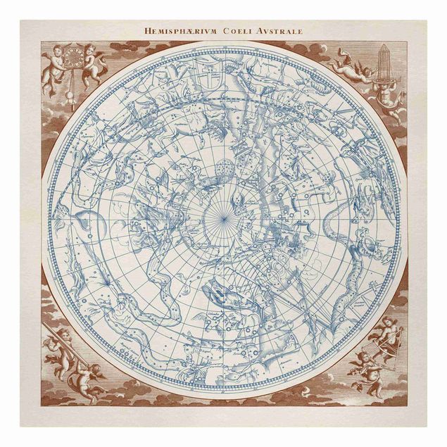Print on canvas - Vintage Star Map Southern Hemissphere